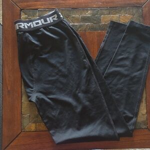 Under Armour Black Athletic Leggings.Cold Gear Baselayer. 29Inch Inseam Stretchy